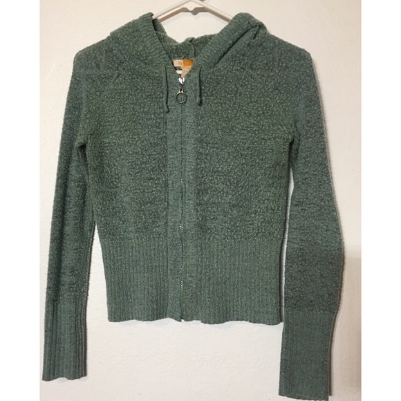 fuzzy zip up sweater